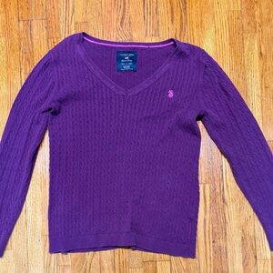 U.S. Polo Assn. Purple V-Neck Sweater